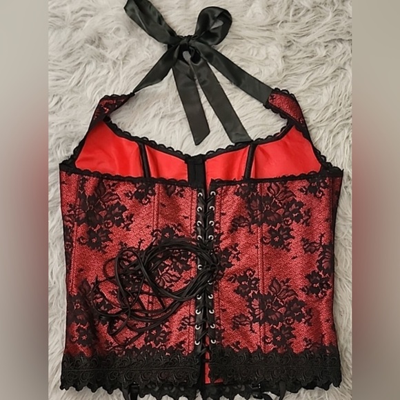 Fredericks of Hollywood Red Lace Corset, size 38 - Picture 6 of 9